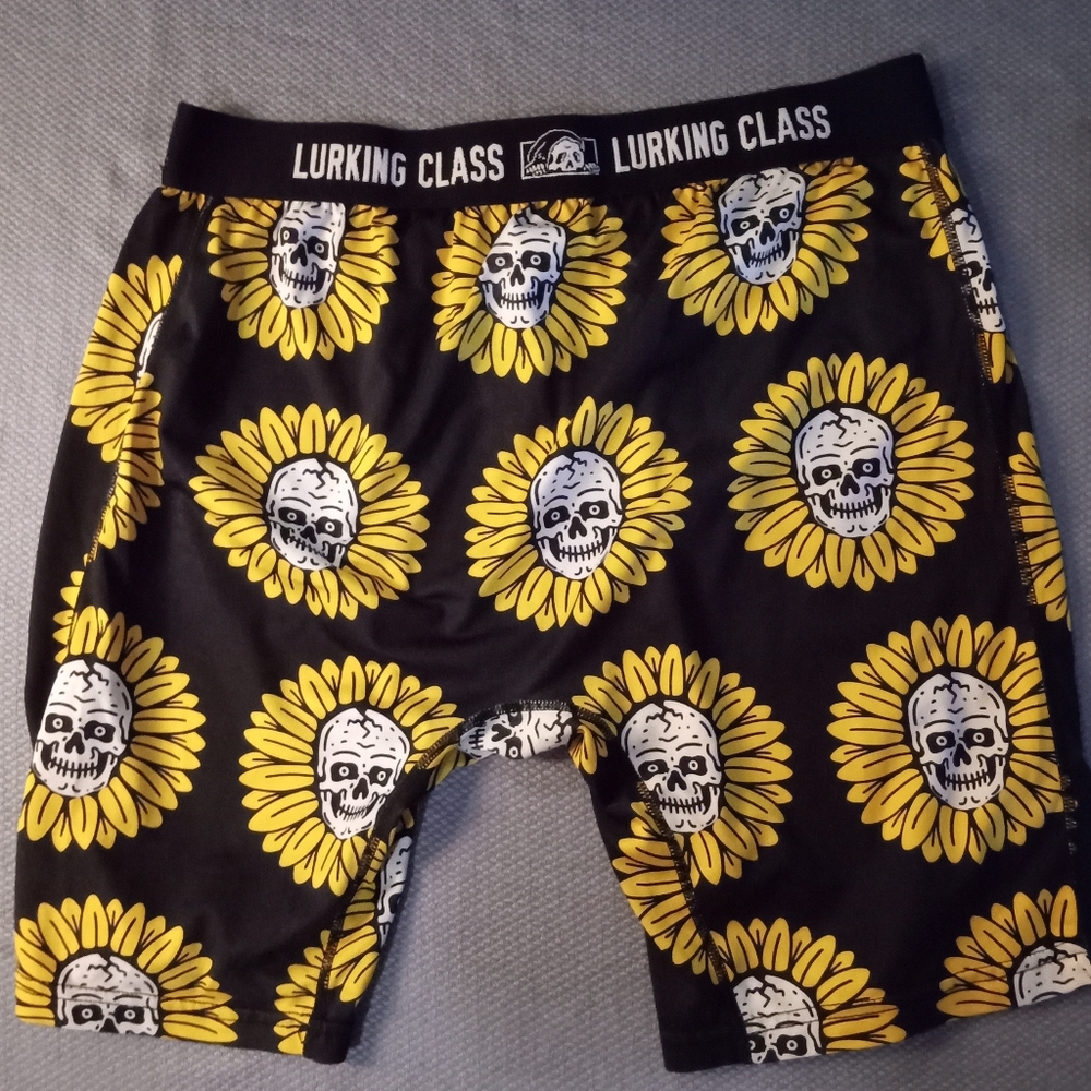 Lurking Class by Sketchy Tank Flower Skulls Boxer Briefs (Size Large)